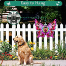 Solar Garden Light, Metal Butterfly Wall Art, 19" Large Hanging Decor for Garden Patio Fences Porch Yard Art Outdoor Wall Decor, Weatherproof Decorative Lighting, Housewarming Wedding Birthday Gift by CozyNest Decor