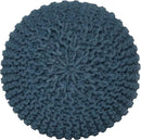 REDEARTH Round Pouf Bean Bag Ottoman - Foot Stool Hand Knitted - Home Decor Pouffe Stuffed - Cable Boho Poof Beanbag Footrest for Living Room - Nursery - Bedroom - Patio (19.5"x19.5"x14") - Teal by CozyNest Decor
