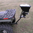 Field Tuff 12V 80 Pound Capacity Grass Seed Fertilizer Spreader with Hitch Mount Receiver and Rain Protector for ATV, UTV, or Utility Tractor by GreenHaven Gardens