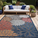 Beverly Rug Outdoor Rug 9x12 Large Modern Floral Tropical Area Rugs for Indoor and Outdoor Patio Easy to Clean Non Shedding Living Room Porch Garden Washable Outside Carpet (9 x 12 Brown) by CozyNest Decor