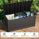100 Gallon Deck Box Large Outdoor Storage for Patio Furniture,Outdoor Cushions,Garden Tools and Pool Supplies,Waterproof,Resin,Lockable(Black Lozenge) by CozyNest Decor