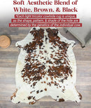Natural Cowhide Rug for Home & Office Premium Light Tricolor Cowhide Rug with Mixed Brown, Black & White Patterns - Cow Hide Rugs Made with Tanned Leather - Cow Hide Rugs 5x7 ft by CozyNest Decor