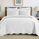 MarCielo 3-Piece Christmas Quilt 100% Cotton Oversized Bedspread Lightweight Coverlet Embroidery Christmas Tree Pattern Bedding Set (TC Bright White, Oversized King (118"x106")) by CozyNest Decor