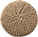 REDEARTH Pouf Ottoman - Cylindrical Knitted Poof - Cord Boho Pouffe - Cotton Round Foot Stool Puff for Home Decor - Living Room - Nursery - Bedroom - Patio - Lounge (16" x 16" x 16") - Beige by CozyNest Decor