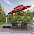 PURPLE LEAF Patio Umbrella 10 Feet Outdoor Round Umbrella Large Cantilever Umbrella Windproof Offset Heavy Duty Sun for Garden Deck Pool Patio, Terra by GreenHaven Gardens
