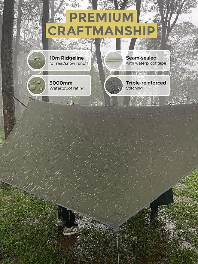 Miztli Camping Hammock -Portable Hammock w/Spacious Net & Tree Straps w/Adjustable Loops, Double and Single Hammock for Outdoor, Indoor, Hiking and Travel, photo 2 of 8