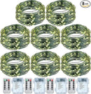 8 Pcs Battery Operated String Lights Outdoor String Lights 33 ft 100 LED Warm White Wire Green Battery Operated Fairy Lights with 8 Modes for Christmas Garden Patio Tree Decorations(8 Pcs,33 ft) by GreenHaven Gardens