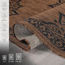 CAMILSON Outdoor Rug 8x10 Medallion Nut Brown Black Modern Area Rugs for Indoor and Outdoor Patios, Kitchen and Hallway Rug, Washable Porch Deck Outside Carpet (8 x 10) by CozyNest Decor