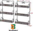 Deco Brothers 3 Tier Wall Mounted Spice Rack, 2 Pack, Bronze by CozyNest Decor