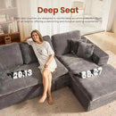 ovios 105” Modular Sectional Sofa with Thicken Seat Cushion, Cloud Couch with Deep Seat, Modern L-Shape Sofas Couches with Chaise,Upholstered Couches for Living Room Bedroom,Grey by CozyNest Decor