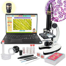 AmScope - M40-K-MDM35 IQCREW by 120X – 1200X Kid’s 85+ Piece Premium Microscope STEM Kit with Color Camera, Interactive Kid’s Friendly Software, Prepared and Blank Slides and More by TinyTreasures Baby Boutique