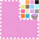 qqpp EVA Rubber 18 Tiles Interlocking Puzzle Foam Floor Mats - Baby Play Mat for Playing | Exercise Mat for Home Workout. Pink. QC-Cb18N by TinyTreasures Baby Boutique