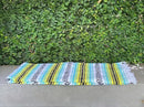 Del Mex Classic Mexican Blanket, Large Authentic Woven Falsa Throw (70"x50"), Artisan Southwest Décor for Beach, Yoga, Outdoors (Mint/Yellow) by CozyNest Decor