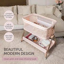 Baby Bedside Sleeper - Bassinet & Bedside Crib with Height Adjustment & Wheels - Can Be Placed Next to Bed - Attaches to Parents Bed - Easy to Fold & Carry Bassinet for Girls (Pink) by CozyNest Decor