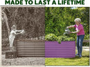 Galvanized Raised Garden Beds Outdoor // 6×2×2 ft Planter Raised Beds for Gardening, Vegetables, Flowers // Large Metal Garden Box (Purple) // Patented Tool-Free Design by GreenHaven Gardens