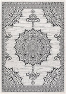CAMILSON Outdoor Rug, 8x10 Medallion White Black Modern Area Rugs for Indoor and Outdoor Patios, Kitchen and Hallway Mats, Washable Porch Deck Outside Carpet (Medallion White, 8 x 10) by GreenHaven Gardens