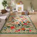 Living Room Rug 5x7 Rug Machine Washable Boho Area Rug Non Slip Floral Vintage Low Pile Large Rugs for Living Room, Bedroom, Farmhouse, Dining Room, Kids Playroom(Green) by CozyNest Decor