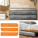 storageLAB Under Bed Storage Containers - Foldable Closet Organizer with Clear Top, Sturdy Handles - 7L Capacity Storage Box for Clothing, Comforter, Blanket, and Shoe - 2 Pack, Soft-Sided, Gray by CozyNest Decor