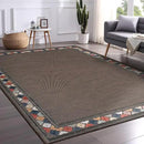 Beverly Rug Outdoor Rug 8x10 Modern Bordered Area Rugs for Indoor and Outdoor Patio Easy to Clean Non Shedding Living Room Porch Garden Washable Outside Carpet (8 x 10 Brown) by CozyNest Decor