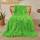 XeGe Luxury Faux Fur Blanket, Lime Green Soft Big Fluffy Throw, Shaggy Plush Decorative Couch Blanket, Cute Furry Fuzzy Bed Throw for Bedroom Living Room, Lime Green, 60x90 by CozyNest Decor