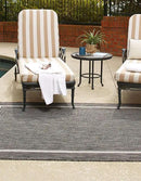 Unique Loom Outdoor Border Collection Area Rug - Soft Border (7' 10" x 10' Rectangle Black/Ivory) by GreenHaven Gardens