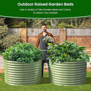 Olle 32" Tall, Raised Garden Beds Outdoor for Vegetables, Round Galvanized Raised Garden Bed, Metal Garden Boxes Outdoor Plater Box, Sage Green by GreenHaven Gardens