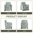 Floral Accent Chair, High Back Upholstered Armchair with Solid Wooden Legs, Padded Armrest and Removable Comfortable Cushioned Seat Single Sofa for Living Room, Bedroom, Green by CozyNest Decor