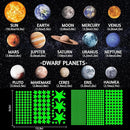 Solar System Wall Decals Glow in The Dark Stars 780 PCS, Glowing Planets Stickers for Ceiling, Nursery Wall Stickers for Bedroom, Kids Room Decorations (Green) by TinyTreasures Baby Boutique