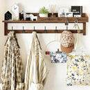 AMBIRD Coat Rack Wall Mount, 35 inch Large Wall Hooks with Shelf, Entryway Shelf with 7 Dual Coat Hooks 4 Key Hooks Mail Organizer, Wooden Coat Hanger and Key Holder Wall Mount by CozyNest Decor