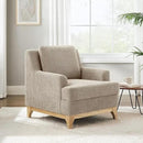 Oversized Accent Chair, Modern Boucle Armchair with Wood Legs, Modern Reading Chair with Thick Cushion, Comfy Chairs for Living Rooms, Bedrooms, Reading nooks and Apartments by CozyNest Decor
