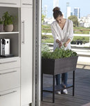 Keter Urban Bloomer 12.7 Gallon Raised Garden Bed and Outdoor Herb Garden Planter with Self Watering Gauge and Drainage Plug, Dark Grey by GreenHaven Gardens