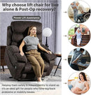 27in Extra Wide Power Lift Recliner Chair for Big Tall with Extended Footrest Heat Massage, Oversized Electric Lift Recliner Chairs for Adults Elderly Seniors, Arm Storage & Cup Holders by CozyNest Decor