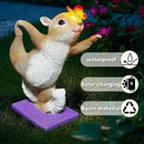Solar Light Garden Statue Squirrel Figurine, Resin Squirrel Doing Yoga with Lighted Butterfly, Waterproof Spring Outdoor Ornaments for Garden, Front Door, Patio Decor & Gifts for Mother's Day by CozyNest Decor