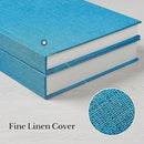 Photo Album 5x7 with Writing Space Linen Cover 5x7 Photo Album Book Holds 20 Photos Ideal for Wedding Theme-Album and Baby Photo Albums (Blue,20 Pockets) by TinyTreasures Baby Boutique