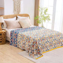 Boho Blanket Throw Quilt, 100% Cotton Soft Light Weight Throw Blankets for Summer, 90"x98" Farmhouse Flower Decorative Blankets, All Season Rustic Reversible Bohemian Throw Quilt by CozyNest Decor