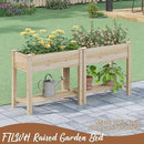 FILWH Raised Garden Bed with Legs Elevated Wooden Planter Box Stand Large Planter Stand Box for Fruits Vegetables Flowers with Divider with Bag - 34x18x30.5IN by GreenHaven Gardens