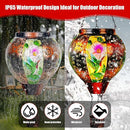 Hummingbird Solar Hot Air Balloon Lantern with Flame, Hot Air Balloon Decorations for Garden Yard Porch Decor, Glass Large Hanging Outdoor Decor, Solar Lantern Waterproof, Hummingbird Gardening Gifts by GreenHaven Gardens