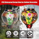 2 Pcs Hummingbird Solar Hot Air Balloon Lantern with Flame, Hot Air Balloon Decorations for Yard Porch Decor, Glass Large Hanging Outdoor Decor, Solar Lantern Waterproof, Hummingbird Gardening Gifts by GreenHaven Gardens