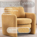 Chenille Accent Armchair Oversize Upholstered Barrel Comfy Modern Round Lounge Sofa Chair with Pillow Cozy Reading Chairs for Apartment,Office,Living Room,Dining,Makeup,Club,Yellow 2SET by CozyNest Decor