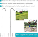 Sunnydaze 82-Inch Outdoor Heavy-Duty Shepherd Hook - Black - Set of 2 by GreenHaven Gardens