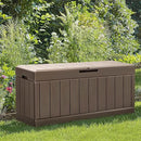 JUMMICO 83 Gallon Outdoor Deck Box Large Resin Storage Box for Patio Furniture Cushions and Garden Tools (Khaki) by CozyNest Decor