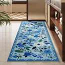 Runner Rug for Hallways Kitchen Rug Non Slip 2'6''x8' Washable Runner Rugs with Rubber Backing Soft Floral Carpet Runner for Hallways, Kitchen, Laundry, Bedroom, Bathroom(Blue) by CozyNest Decor