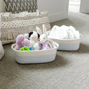 NaturalCozy 5-Piece Rectangle Storage Basket Set- Natural Cotton Rope Woven Baskets for Organizing! Small Basket for Montessori, Baby Nursery, Dog Toy Baskets, Cat Toy Box, Bathroom Organization Bin by TinyTreasures Baby Boutique