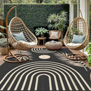 GENIMO Outdoor Rug 8' x 10' Waterproof for Patio Clearance, Reversible Lightweight Plastic Straw Camping Carpet, Large Area Rugs Mats for Rv, Backyard, Deck, Porch, Picnic, Balcony, Mix-Black & Beige by CozyNest Decor
