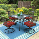 LVTXIII Patio Chair Cushions 19"x19"x3", Water-Repellent Outdoor Seat Cushions for Patio Furniture, Square Chair Pads with Ties for Home Garden Decoration, Set of 2, Brick Red by GreenHaven Gardens