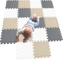 MQIAOHAM® 18 Pieces Puzzle Play Mats, Soft Baby Play Mat, Kids Interlocking Foam Floor Tiles, Toddlers Carpet Playmats G301018-101110112 by TinyTreasures Baby Boutique