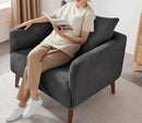 Oversized Accent Chair Modern Boucle Armchair for Living Room- 37" Wide Accent Chair with Solid Wood Legs, Dark Gray Upholstered Lounge Chair for Bedroom & Office, Cozy Reading Chair (Easy Assembly) by CozyNest Decor
