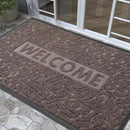 Yimobra Welcome Front Door Mat Outdoor, Heavy Duty Sturdy Non Slip Doormats, Rubber Backing, Low-Profile Entrance Rugs, Absorbent Resist Dirt, Easy Clean Patio Garage Floor Mats, 60X36 Inch, Brown by CozyNest Decor