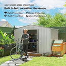 Outsunny 9' x 6' Outdoor Storage Shed, Garden Tool Metal Shed with Foundation Kit, Double Lockable Door, Air Vents and Sloping Roof, for Backyard, Patio, Lawn, Silver by GreenHaven Gardens