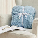 Bedsure GentleSoft Fluffy Light Blue Blankets Queen Size for Bed, Thick Sherpa Faux Fur Fleece Fuzzy Plush Winter Warm Soft Full Queen Blankets, Bedroom Decor Blue Cozy Gifts for Women Men, 90x90 by CozyNest Decor